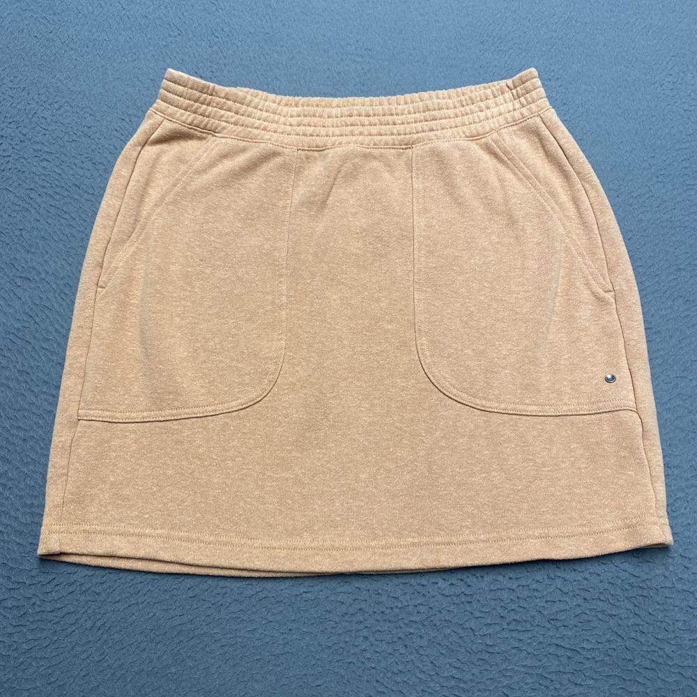 PrAna Skirt Womens Small Beige French Terry Elastic Waist Pockets Casual Travel